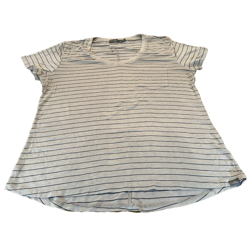 PrAna Womens Striped Cozy Up T-Shirt Tee Size M